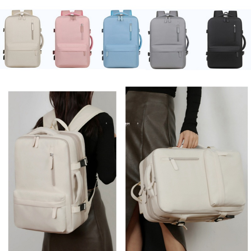 Mochila de viagem para laptop com grande capacidade, estilosa, leve, expansível, aprovada para voos, à prova d'água e com múltiplos compartimentos