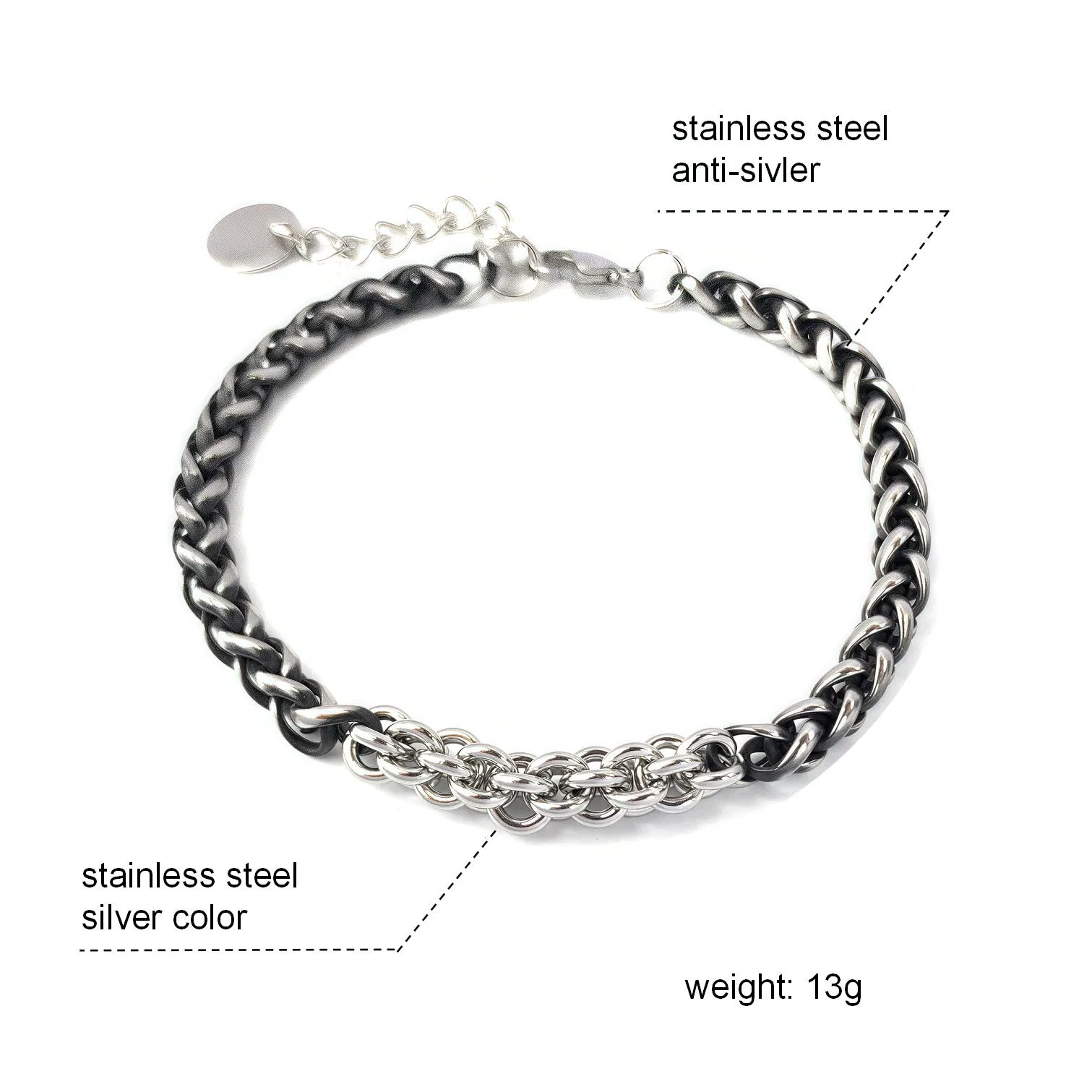 Pulseira de Aço Inoxidável para Homens 13G