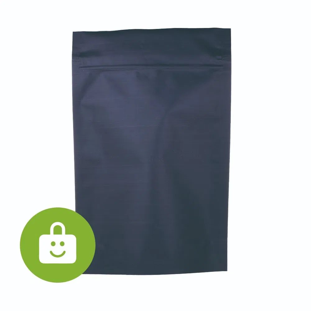 Saco Mylar preto fosco à prova de crianças com janela transparente para embalagem resistente a crianças