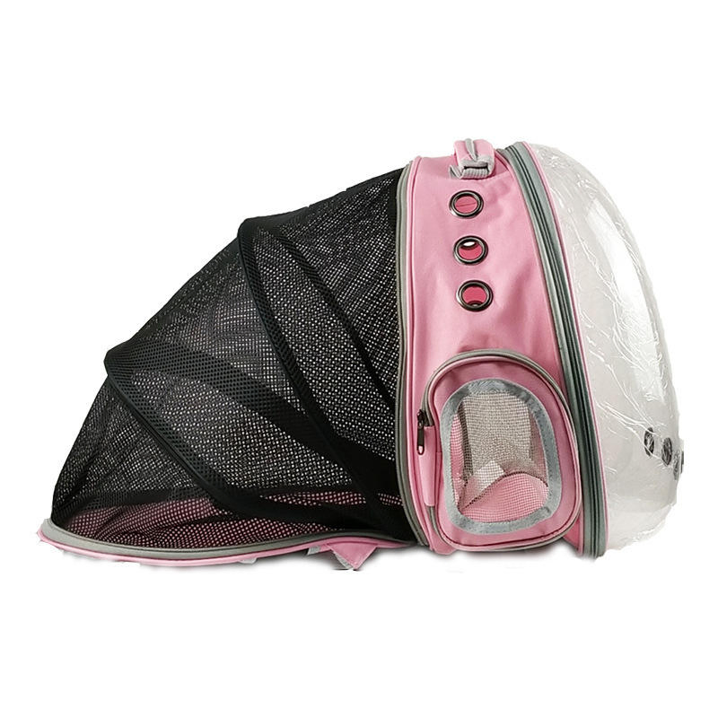 Mochila transportadora para gatos com cápsula espacial transparente