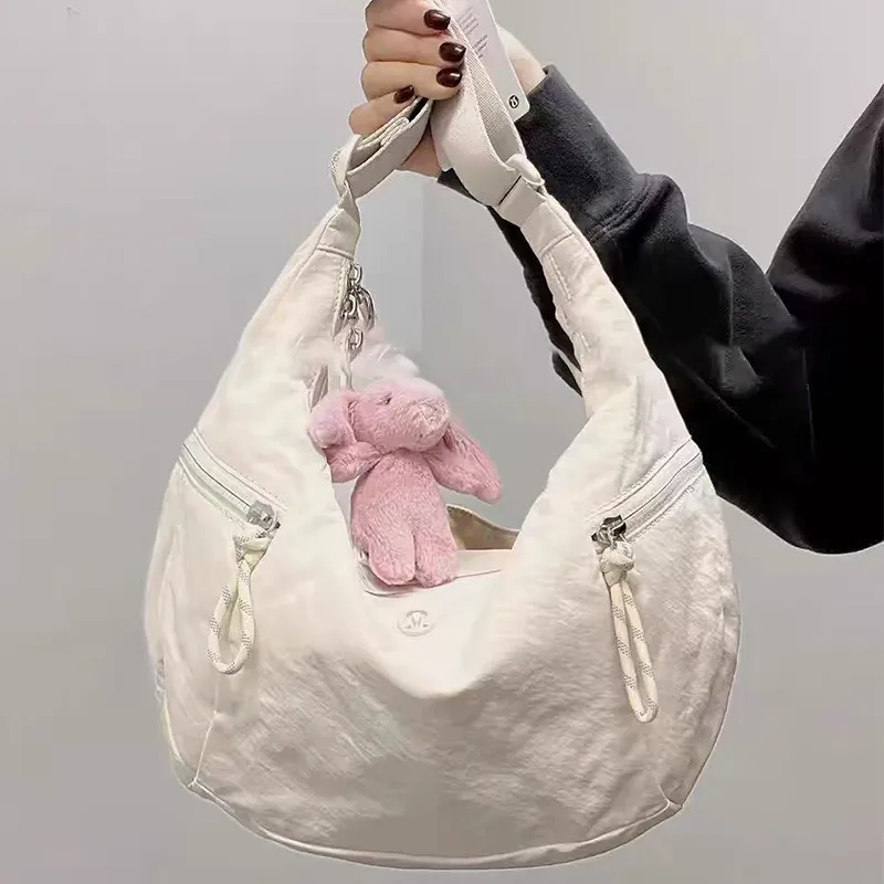 Bolsa Transversal de Nylon em Forma de Crescente para Mulheres, Bolsas Modernas para Homens, Pequena Bolsa de Viagem Tipo Hobo