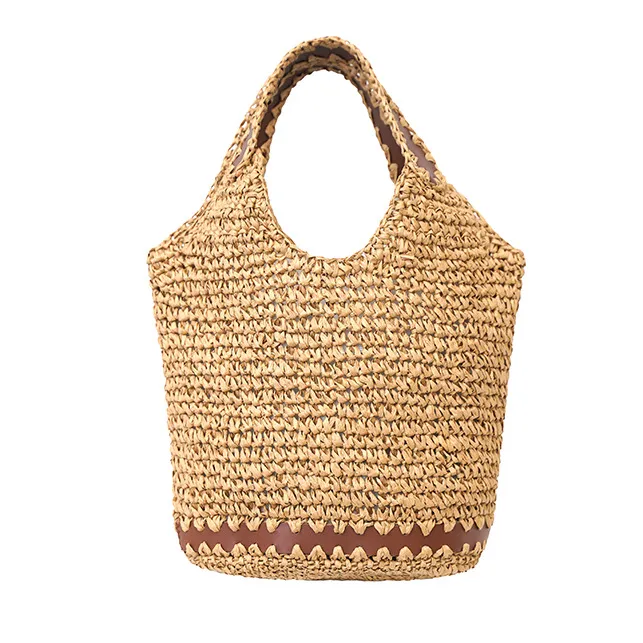 Nova Fábrica de Bolsas de Praia de Palha em Couro PU Designer Moda Bolsas para Senhora Bolsa de Ombro Transversal Bolsas Hobo Femininas Pequena MOQ