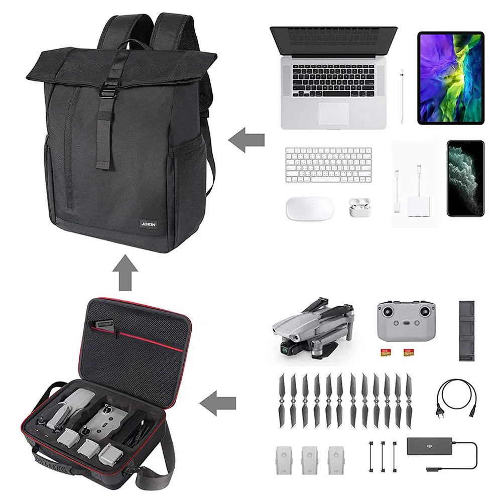 Mochila de Ombro à Prova d'Água para Laptop, Estojo Duro para Viagem e Esporte