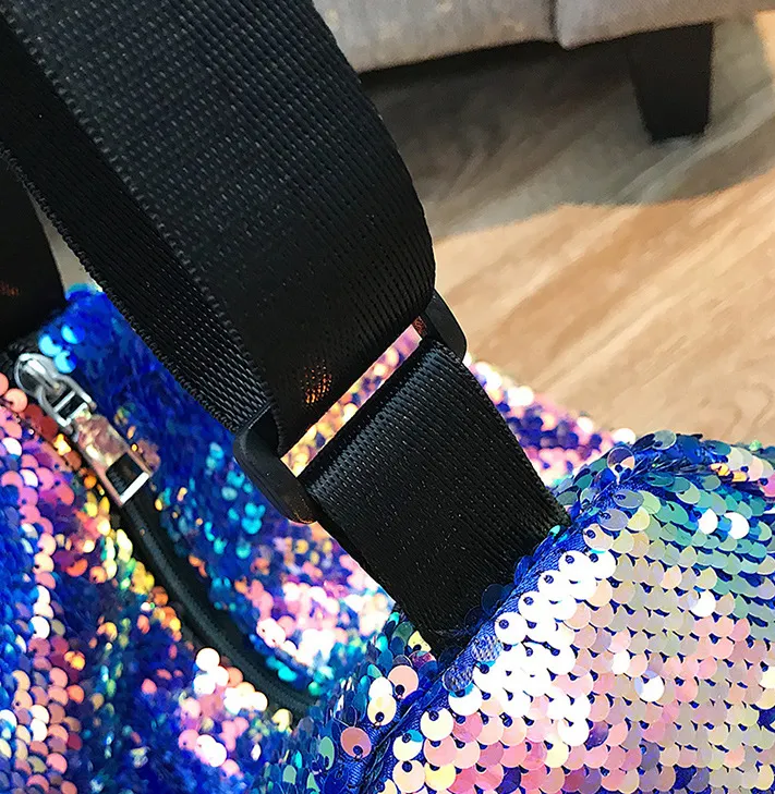 Bolsa de Ombro Hobo Jumbo Feminina de Lantejoulas Personalizada com Glitter e Paillette para Viagem de Moda