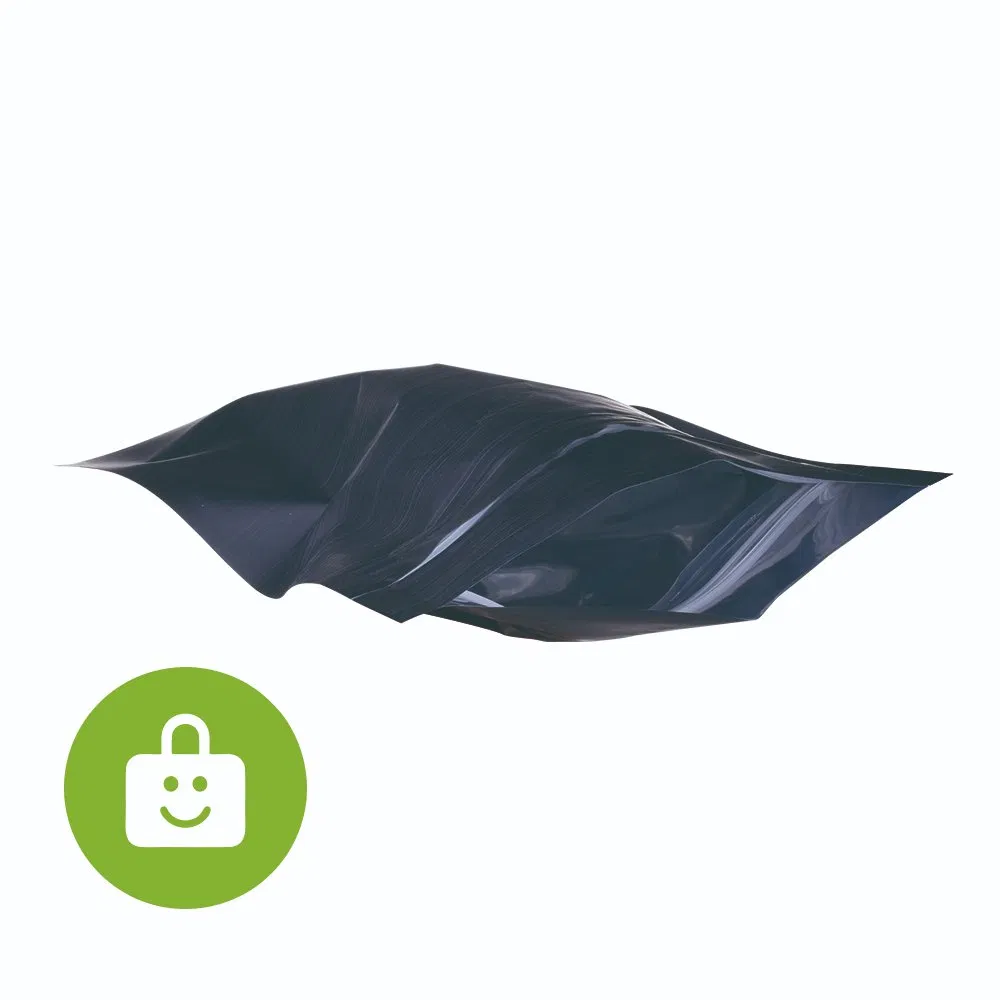 Saco Mylar preto fosco à prova de crianças com janela transparente para embalagem resistente a crianças