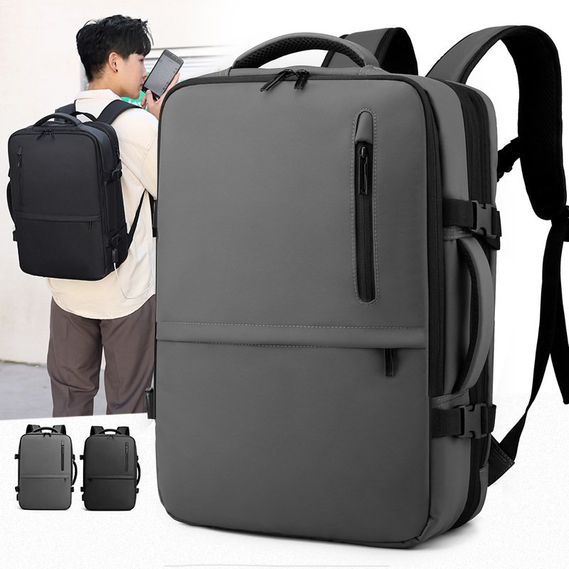 2025 Nova Mochila de Laptop com Porta USB para Carregamento, Ideal para Viagens de Negócios, Estojo Duro, Mala de Computador, Bolsa Tote, Design de Espaço Expandido com Zíper, Bagagem