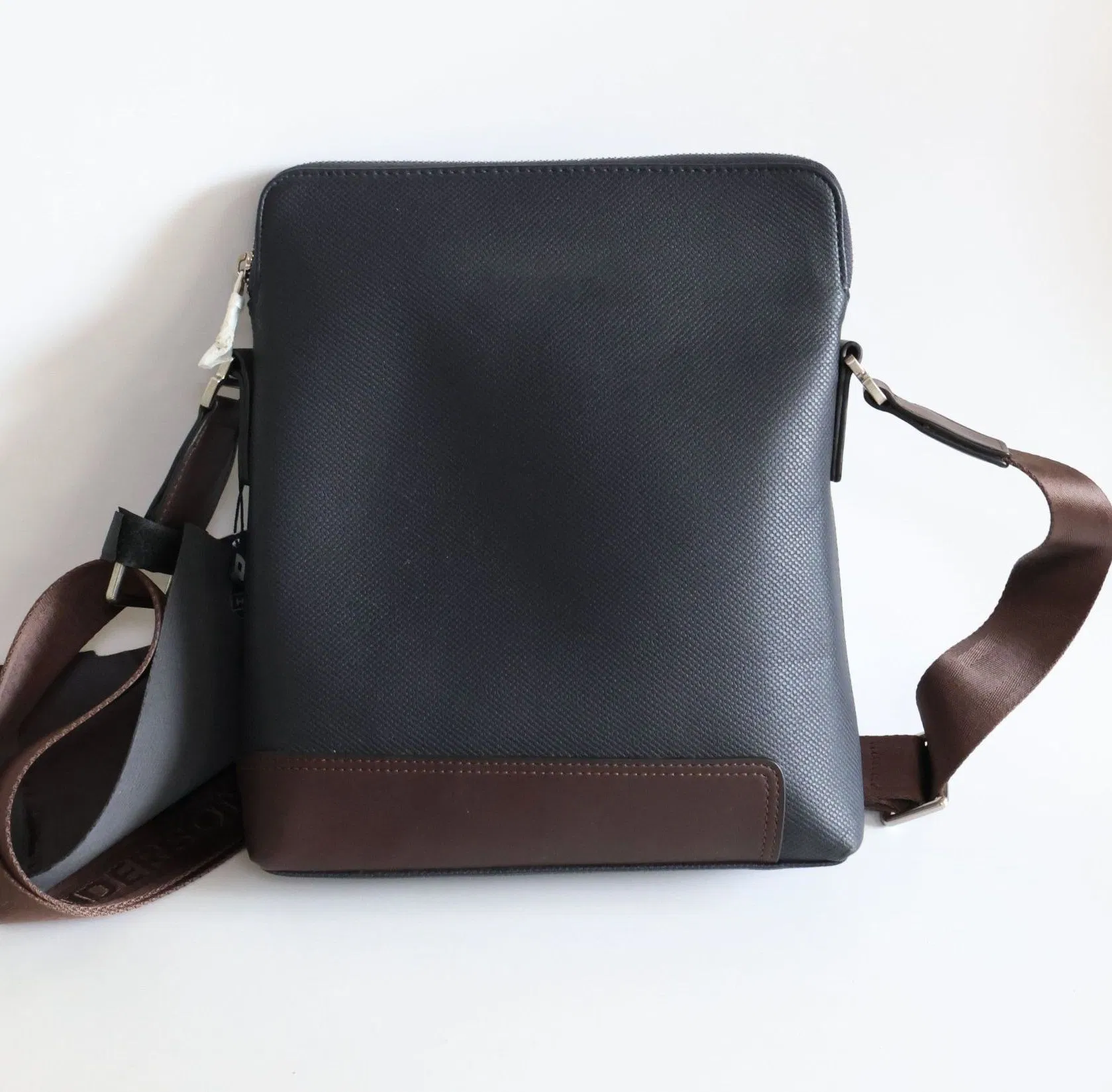 Mochila de Negócios de Alta Qualidade em Couro PU, Saco de Ombro Cruzado de Um Lado