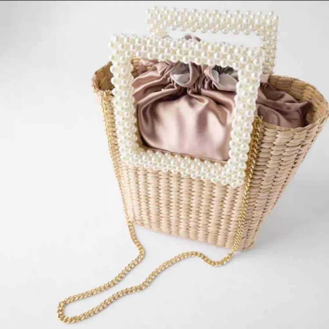 Bolsa de Praia de Palha Perolada Artesanal 1