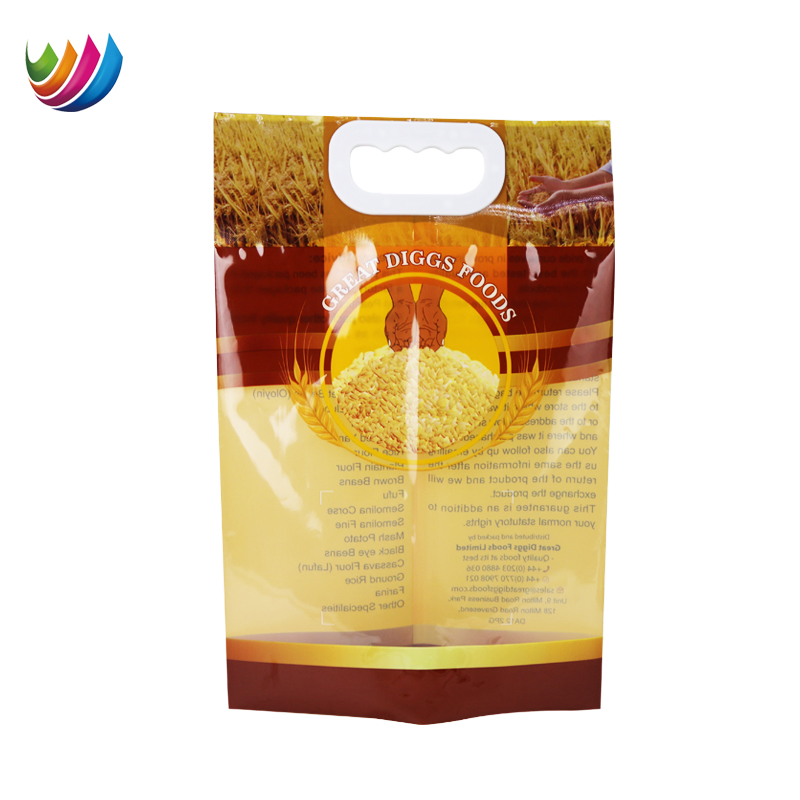 Diferentes Tipos de Embalagem Saco Vazio Pouch com Lateral Plástico 5kg Basmati 20kg Impressão 5 Kg Embalagem 1kg 2kg Saco de Arroz com Alça