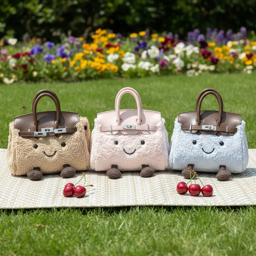 Bolsa de Ombro de Pelúcia Estilo Jellycat, Boneca Fofa de Pelúcia, Bolsa de Tecido Macio e Fashion