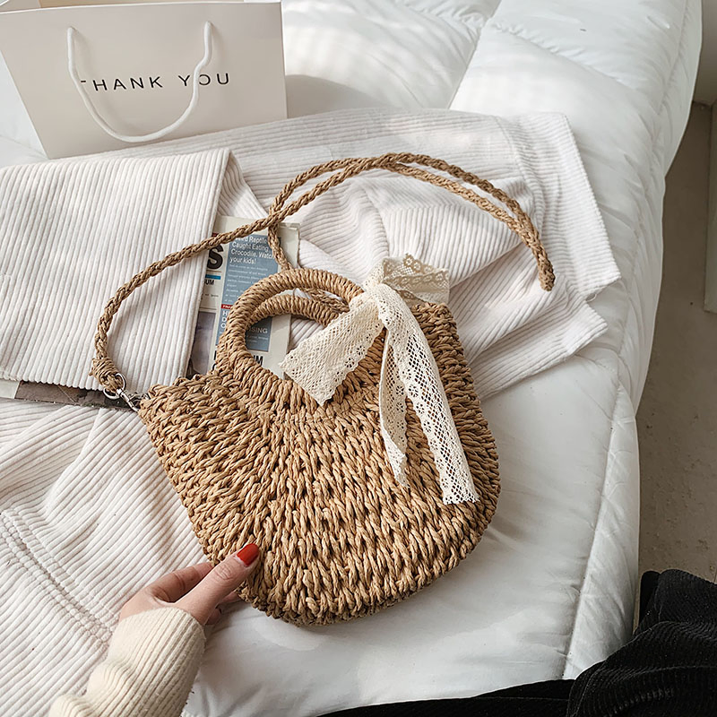 Nova Fábrica de Bolsas de Praia de Palha em Couro PU Designer Moda Bolsas para Senhora Bolsa de Ombro Transversal Bolsas Hobo Femininas Pequena MOQ