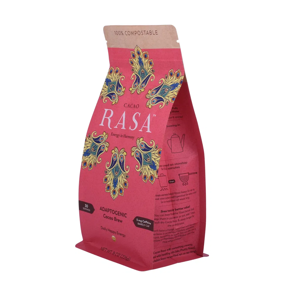 Bolsas de café compostáveis impressas em PLA personalizadas para embalagem de alimentos, sacos biodegradáveis