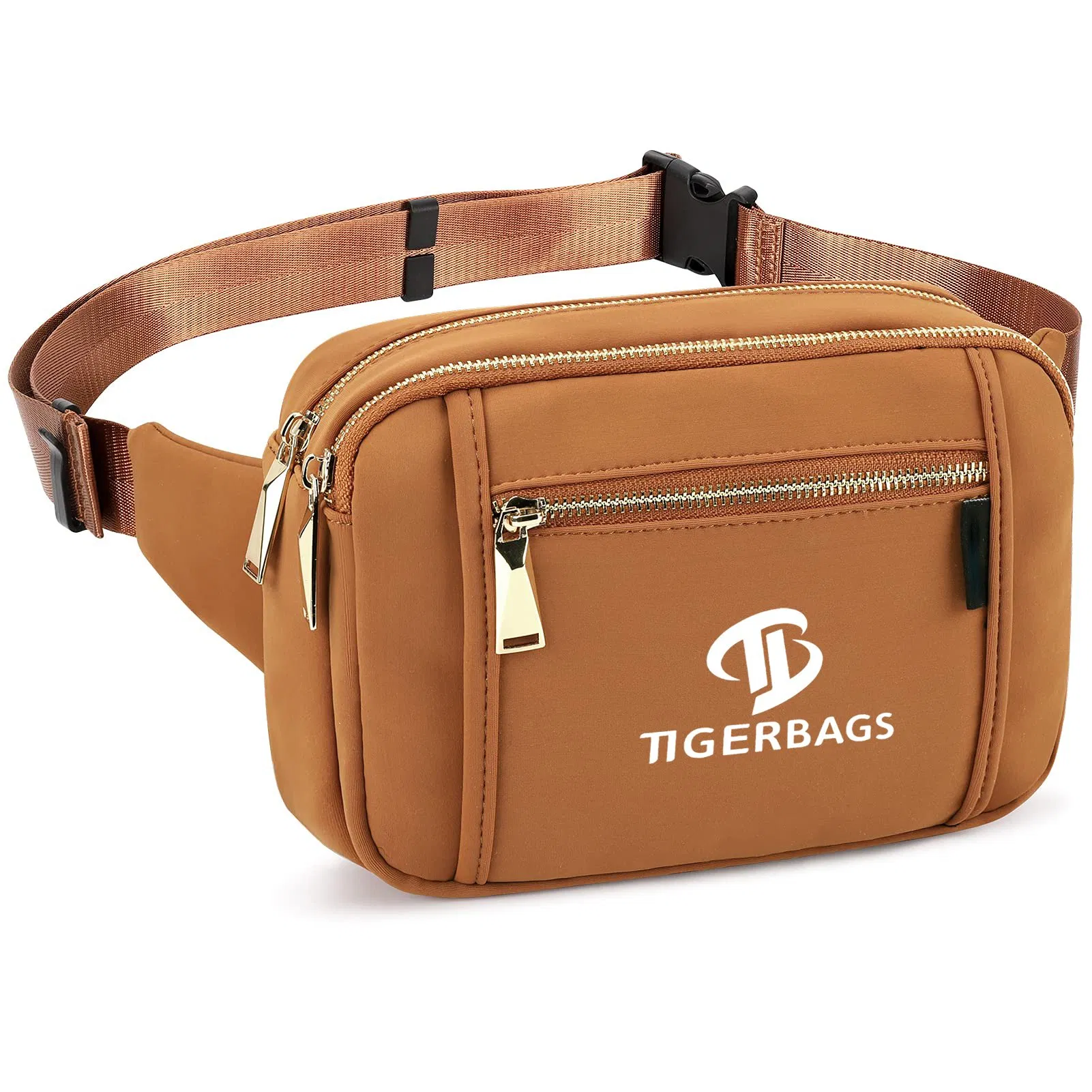 Bolsa de Cintura Feminina Bolsa de Cintura Masculina com 5 Bolsos com Zíper Cinto Ajustável