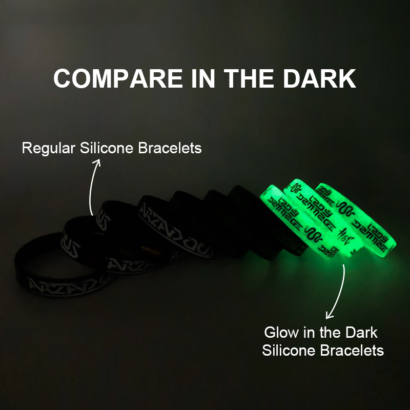 Pulseiras promocionais personalizadas em silicone de alta qualidade com relevo luminoso, presente para negócios
