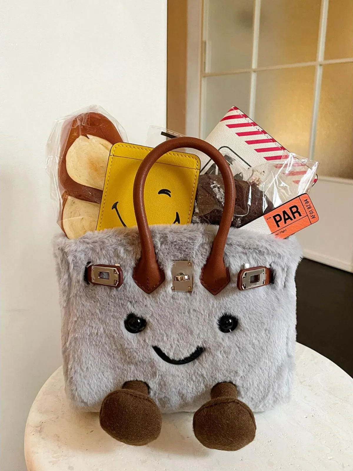 Bolsa de Ombro de Pelúcia Estilo Jellycat, Boneca Fofa de Pelúcia, Bolsa de Tecido Macio e Fashion