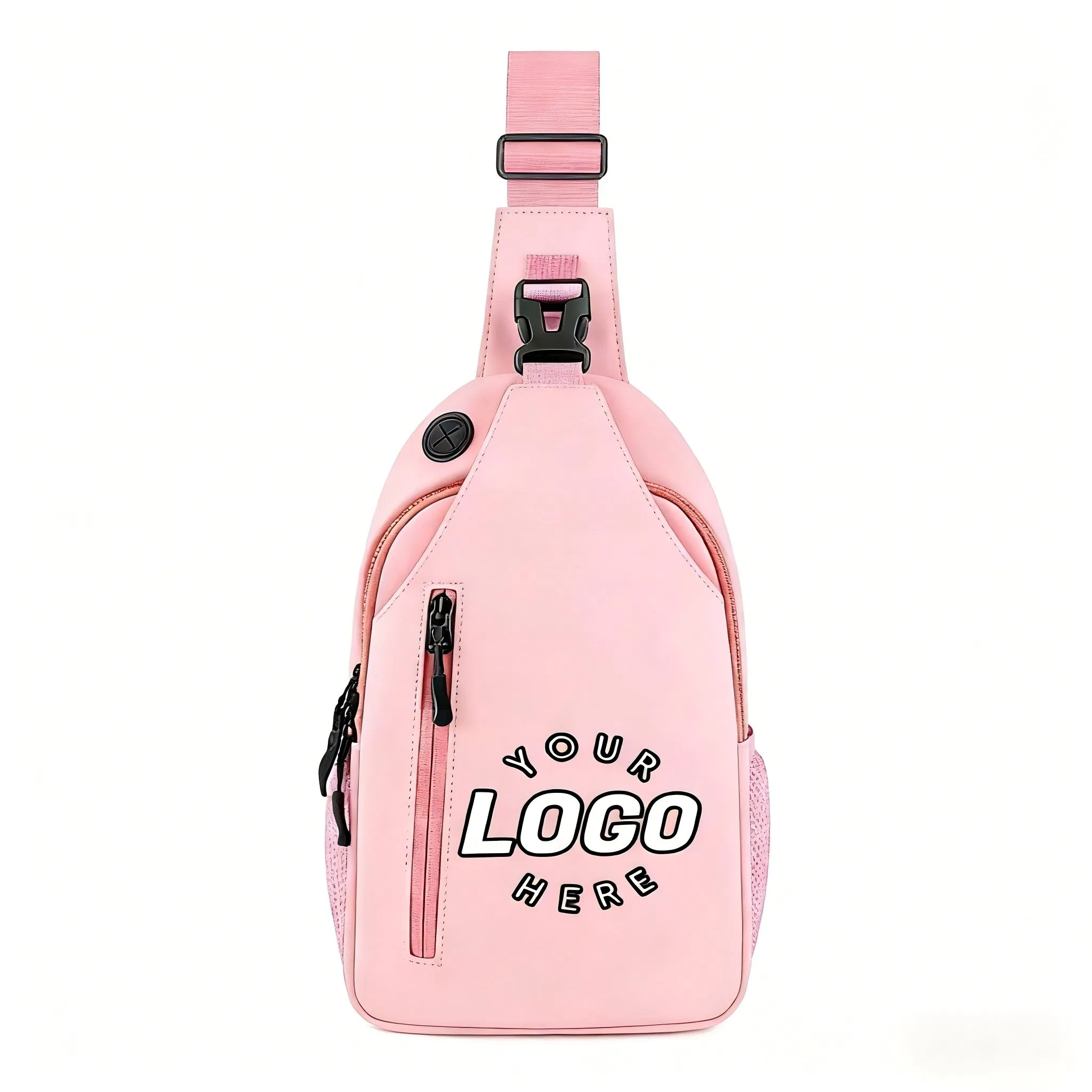 Mochila leve de atacado com peito ajustável, bolsa crossbody com logotipo personalizado para viagem
