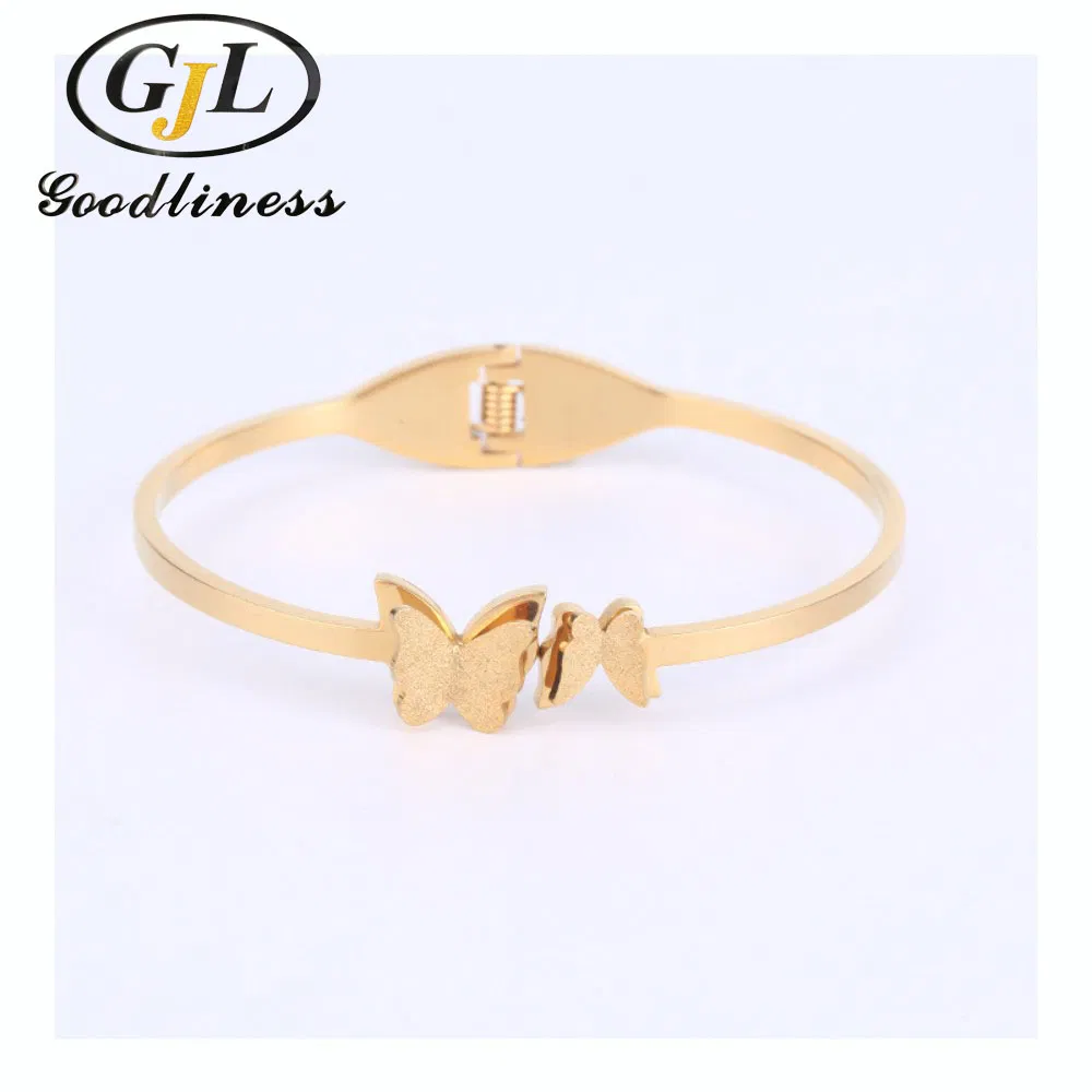 Pulseira de Borboleta em Aço Inoxidável para Mulheres