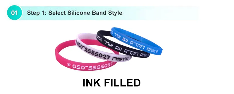 Pulseira de Silicone com Logo Personalizado Pulseira de Borracha de Silicone para Festival