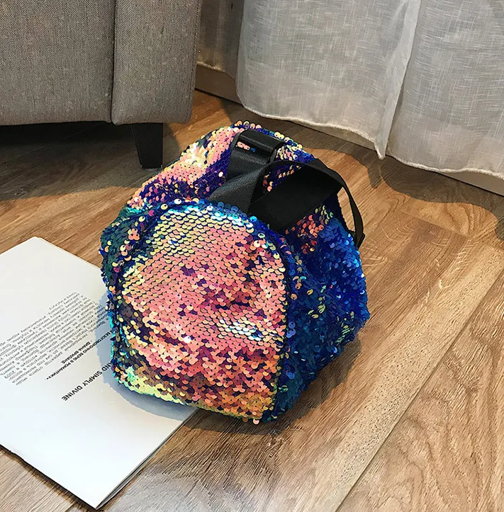 Bolsa de Ombro Hobo Jumbo Feminina de Lantejoulas Personalizada com Glitter e Paillette para Viagem de Moda