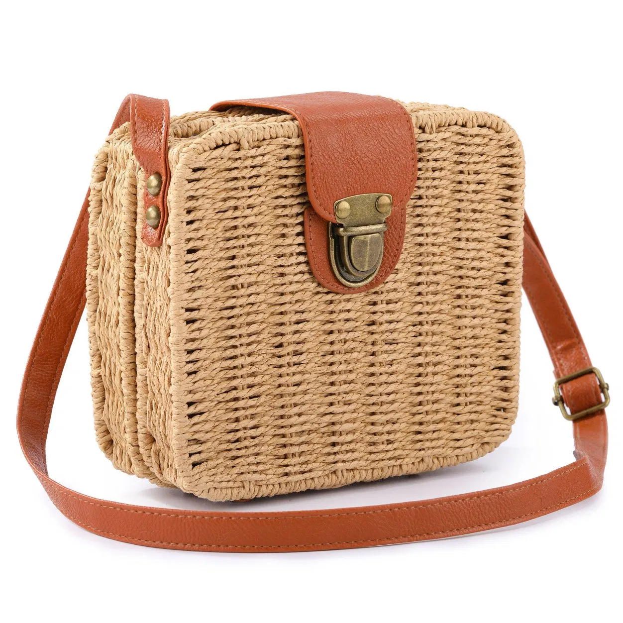 Bolsas de Mulheres Moda Feminina Bolsa Tote Bolsa Feminina Tas Wanita Grande Bolsa Hobo de Palha Trançada