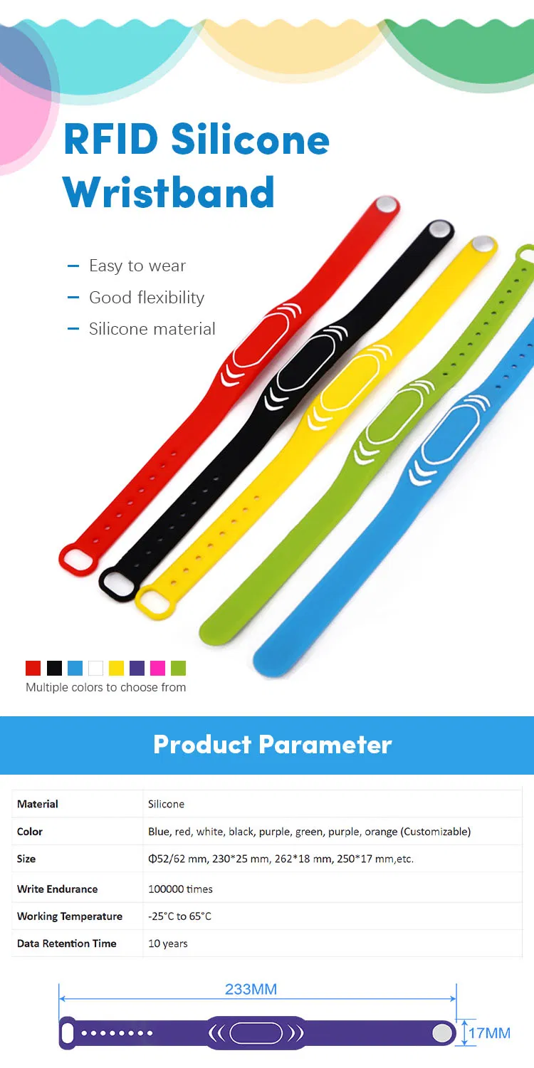 Pulseira de silicone RFID