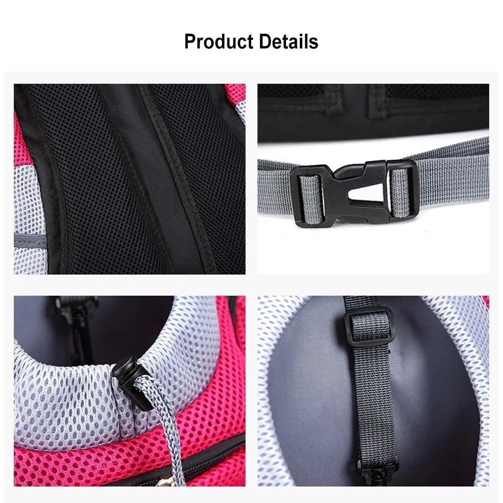 Mochila Frontal para Cães, Transportadora Ajustável para Gatos Ventilada para Caminhadas, Acampamentos e Viagens, Bolsa para Transporte de Filhotes Pequenos e Médios e Gatos Grandes