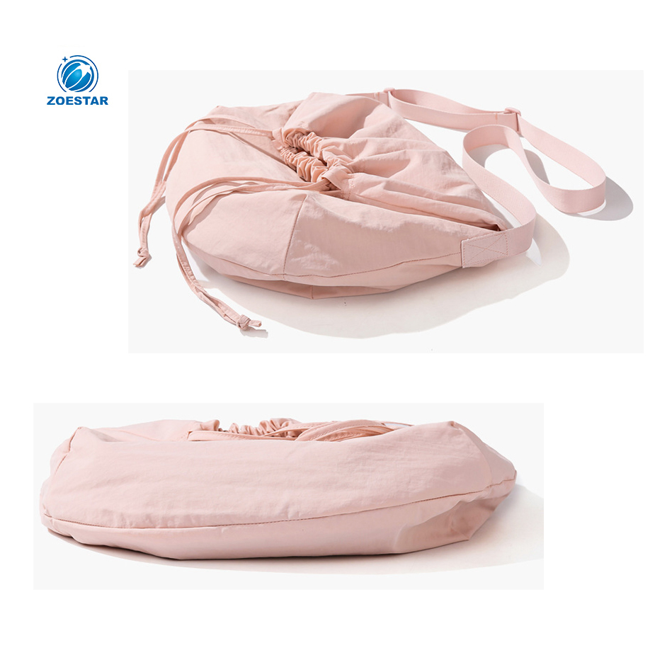 Bolsa de Ombro Casual de Nylon Impermeável Hobo Satchel com Cordão para Mulheres Viagem Escritório OEM/ODM