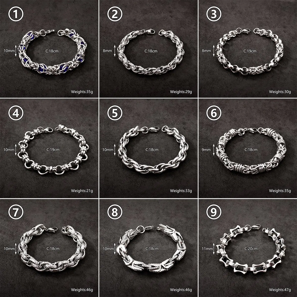 Acessório de Estilo de Rua Masculino Pulseira de Corrente Figaro em Aço Inoxidável com Charme Multicamadas Corrente Cubana Grossa Atacado de Fábrica