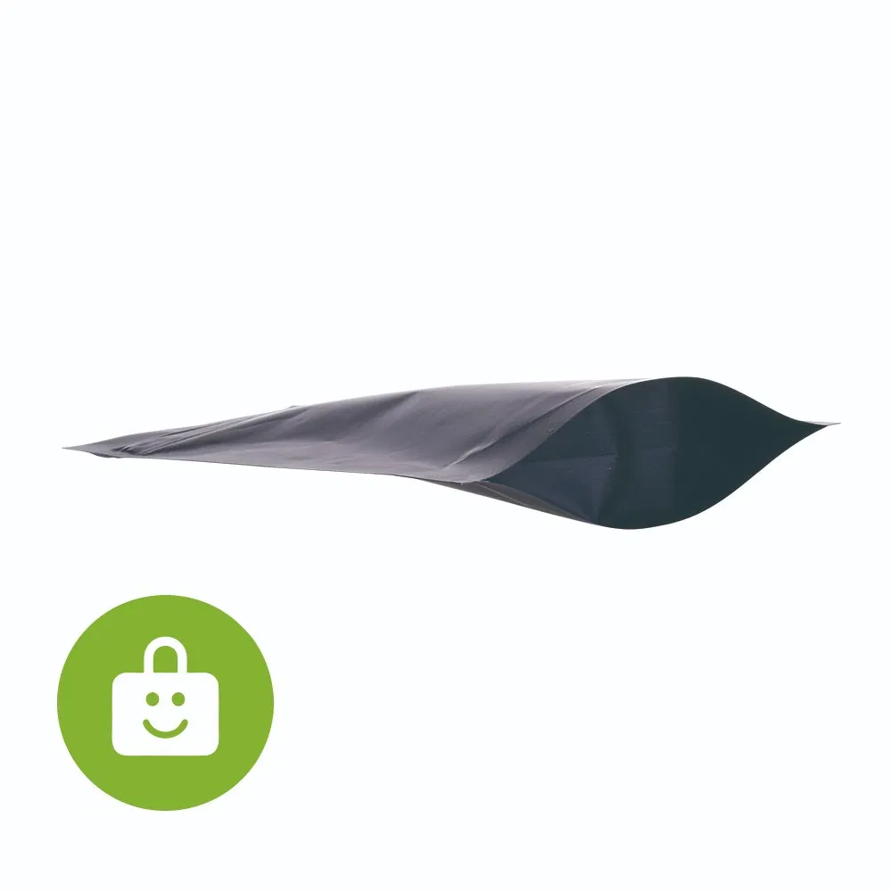 Saco Mylar preto fosco à prova de crianças com janela transparente para embalagem resistente a crianças