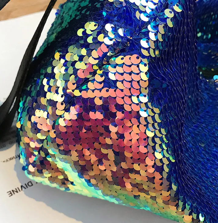 Bolsa de Ombro Hobo Jumbo Feminina de Lantejoulas Personalizada com Glitter e Paillette para Viagem de Moda