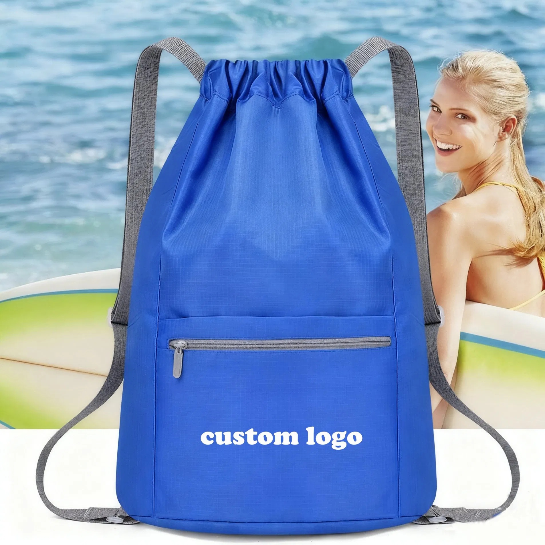 Novo Mochila com Cordão - Bolsa Leve de Grande Capacidade para Presentes e Esportes para Homens e Mulheres