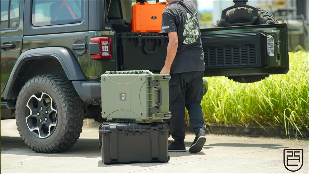 Estojo de Viagem em Plástico Duro à Prova d'Água e Impacto na Cor Verde Oliva Militar