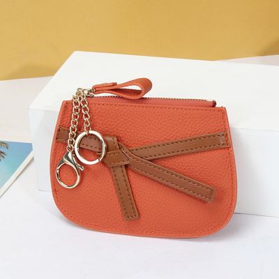 Al1016 Fabricante Mini Cartera Llavero Personalizado Bolsa con Cremallera Cambio Diseño Bonito Monedero de Cuero