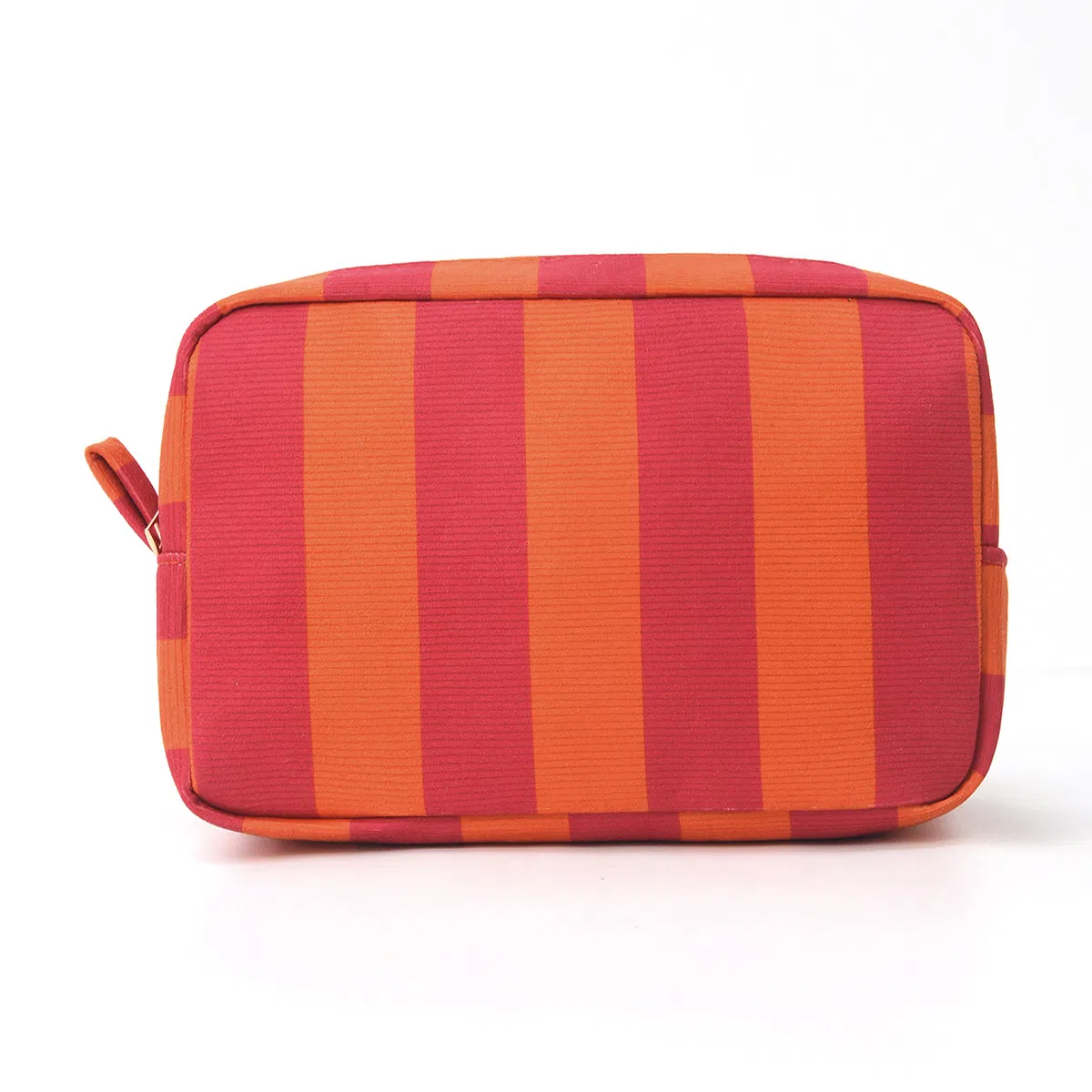 Organizador de artículos de tocador de viaje a rayas de moda, bolsa de maquillaje portátil de corduroy con bloqueo de color, OEM/ODM