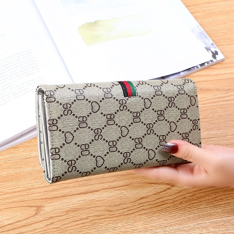 Cartera de mujer económica de cuero sintético con clip para dinero y tarjetero