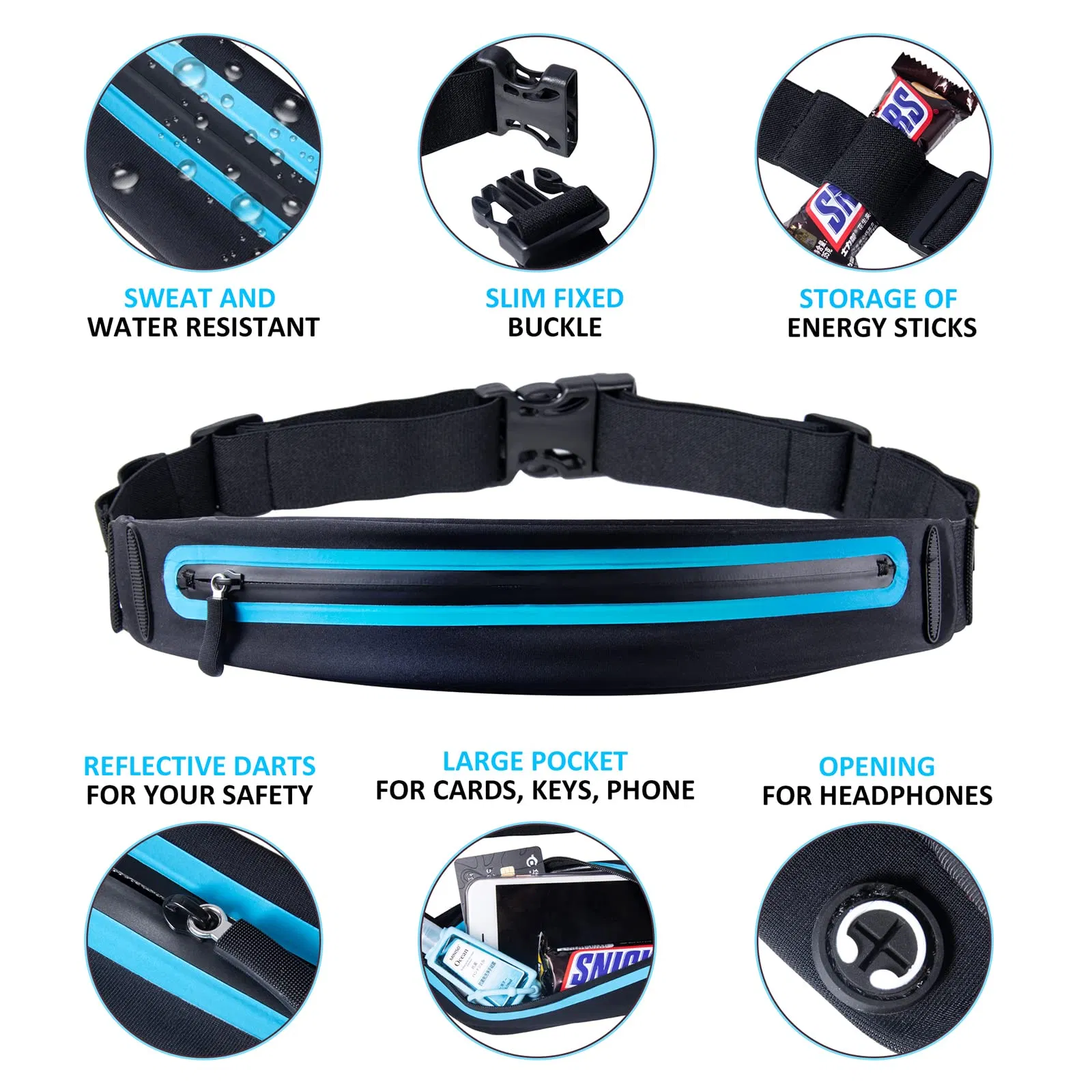 Bolsa de cintura para hacer ejercicio en el gimnasio, viajar, deportes y correr