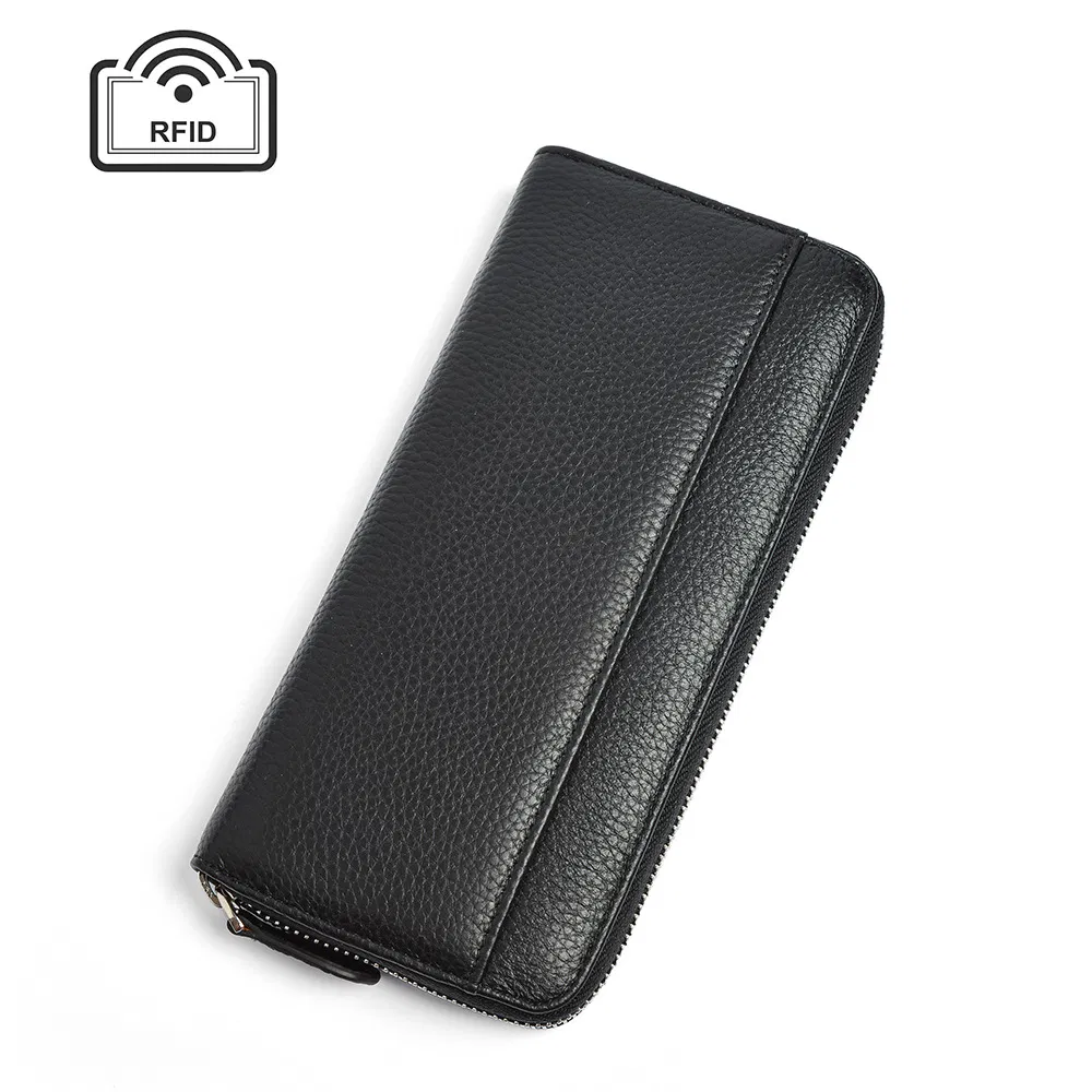 Venta Caliente Diseño de Moda Cartera para Mujeres Cartera Larga de Mano Doble Cremallera Monedero de Negocios ID Cartera de Banco Tarjeta de Crédito para Dama