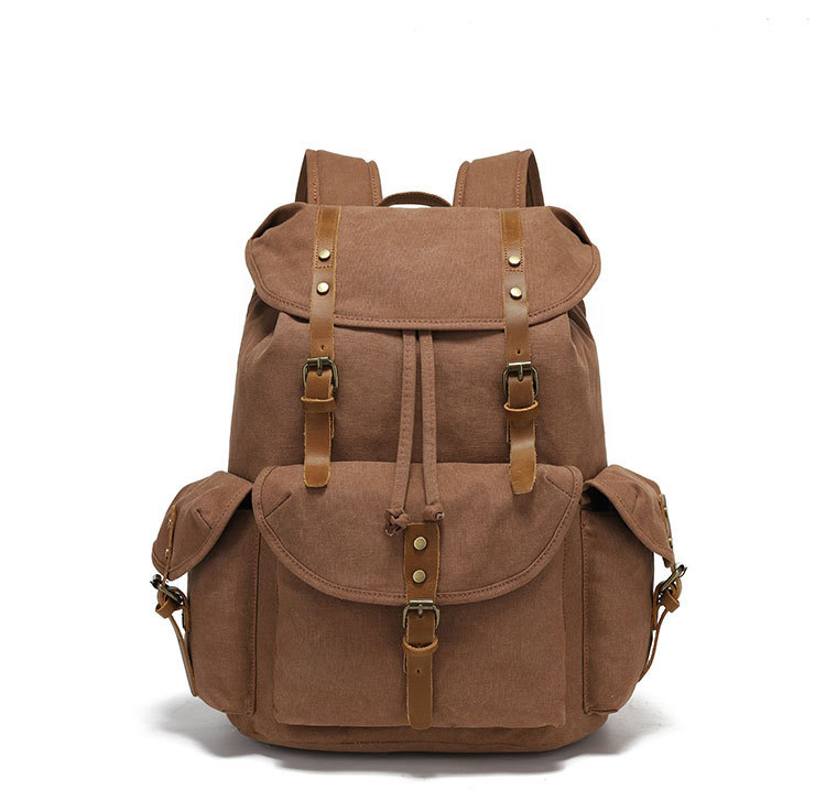 Mochila de computadora portátil de lona encerada impermeable para deportes, casual y de viaje (CY3359)