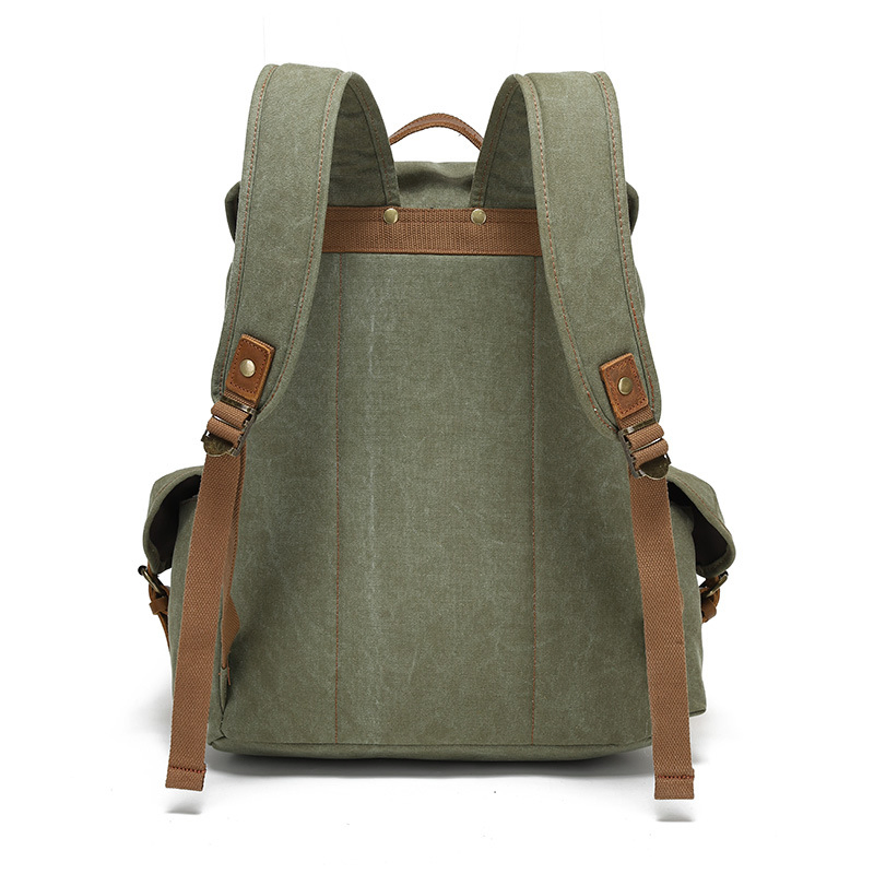 Mochila de computadora portátil de lona encerada impermeable para deportes, casual y de viaje (CY3359)