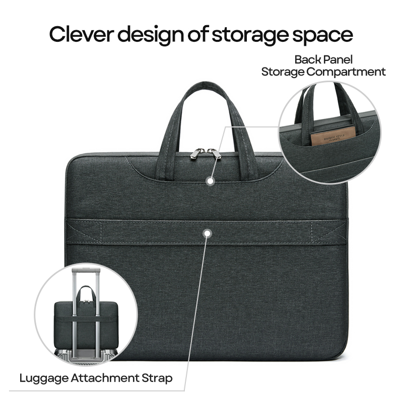 Bolso de mano suave para llevar computadora portátil, cuaderno, ideal para exteriores, minimalista, bolsa de negocios