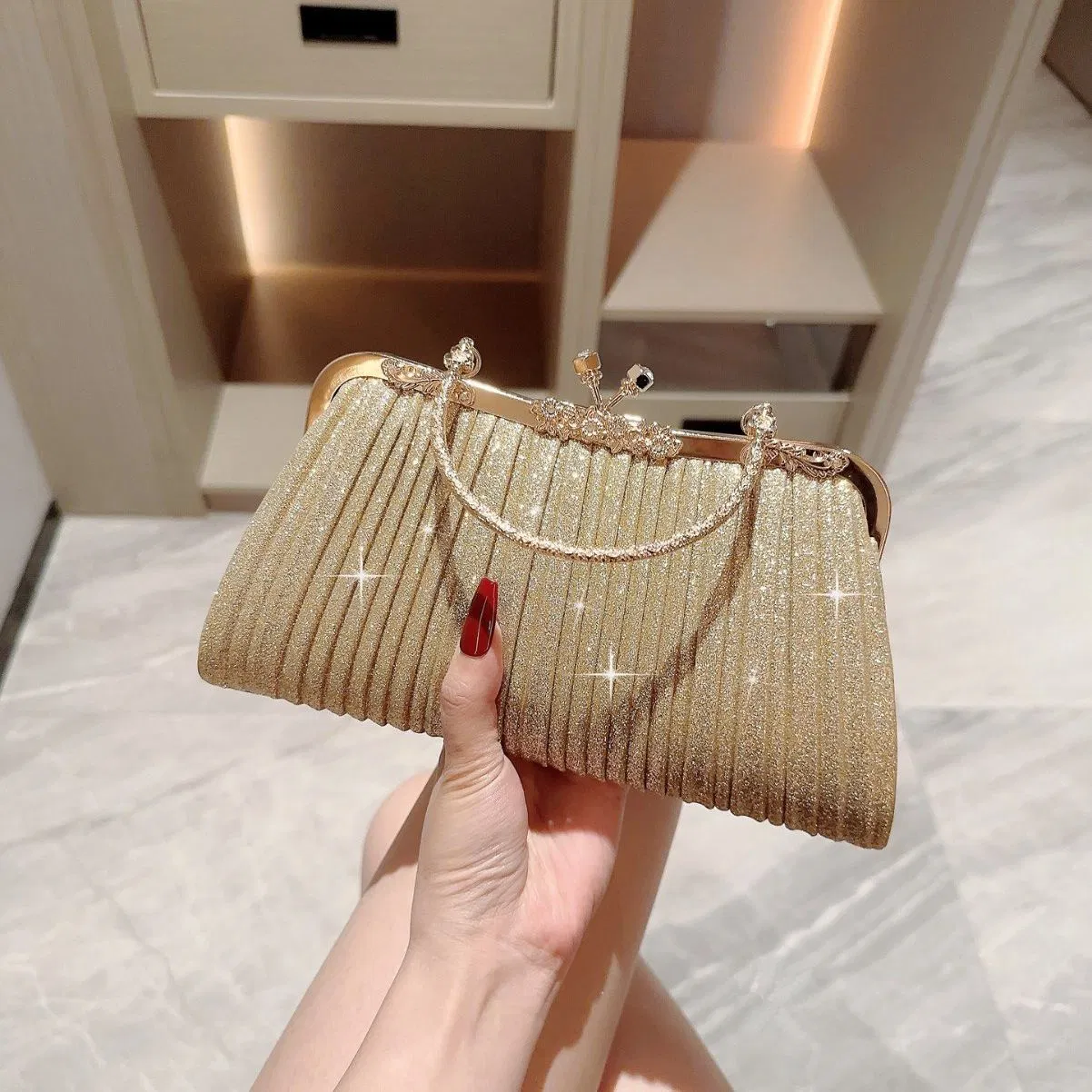 Bolso de mano de cadena para cena de mujeres, bolso de boda, bolso de noche para fiestas, bolso para damas
