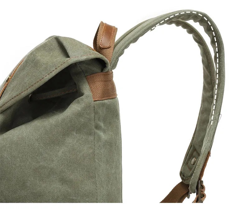 Mochila de computadora portátil de lona encerada impermeable para deportes, casual y de viaje (CY3359)