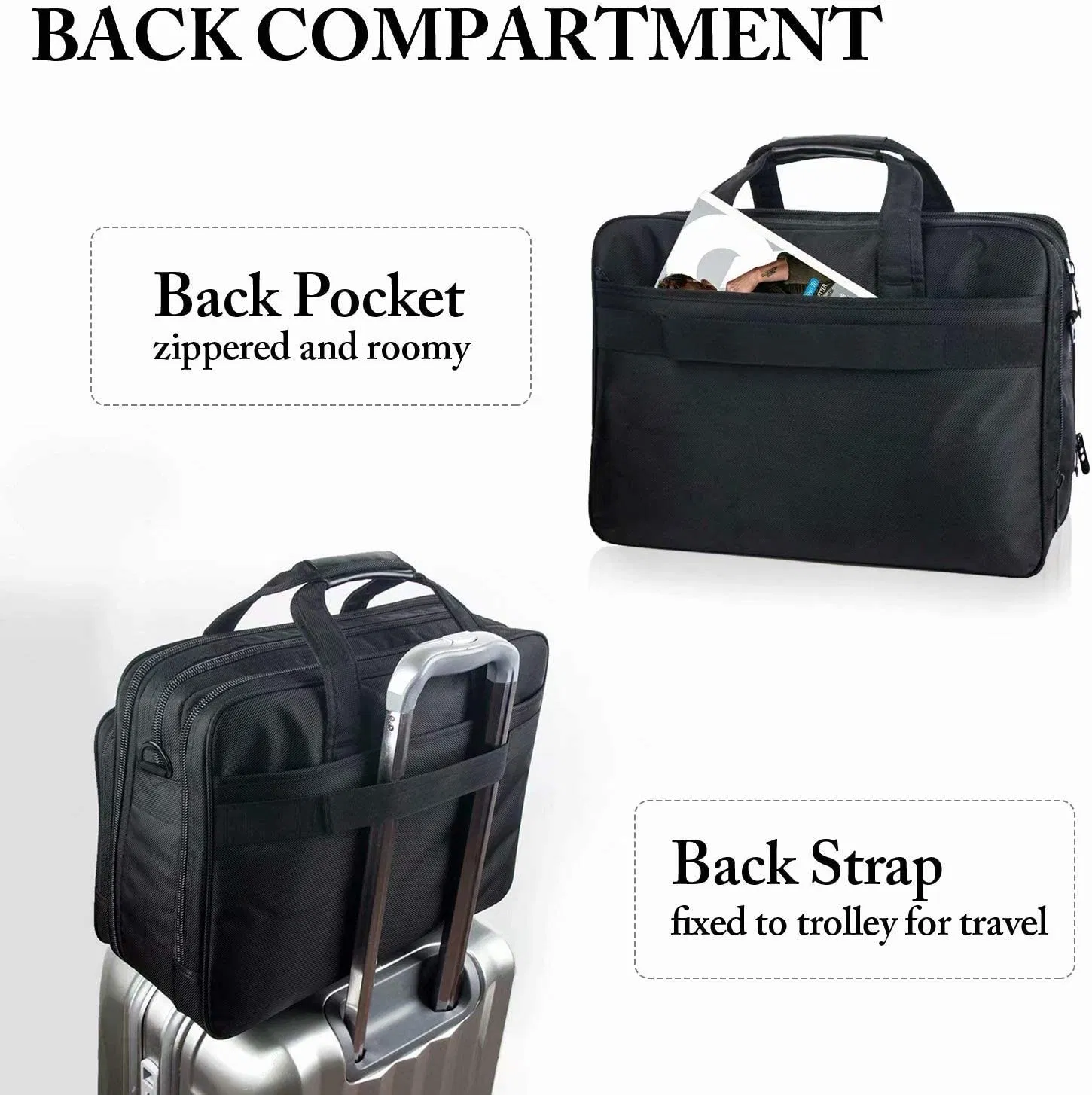 Maletín de Viaje Impermeable para Portátil 17 Pulgadas Bolsa de Mensajero para Computadora con Asa de Hombro