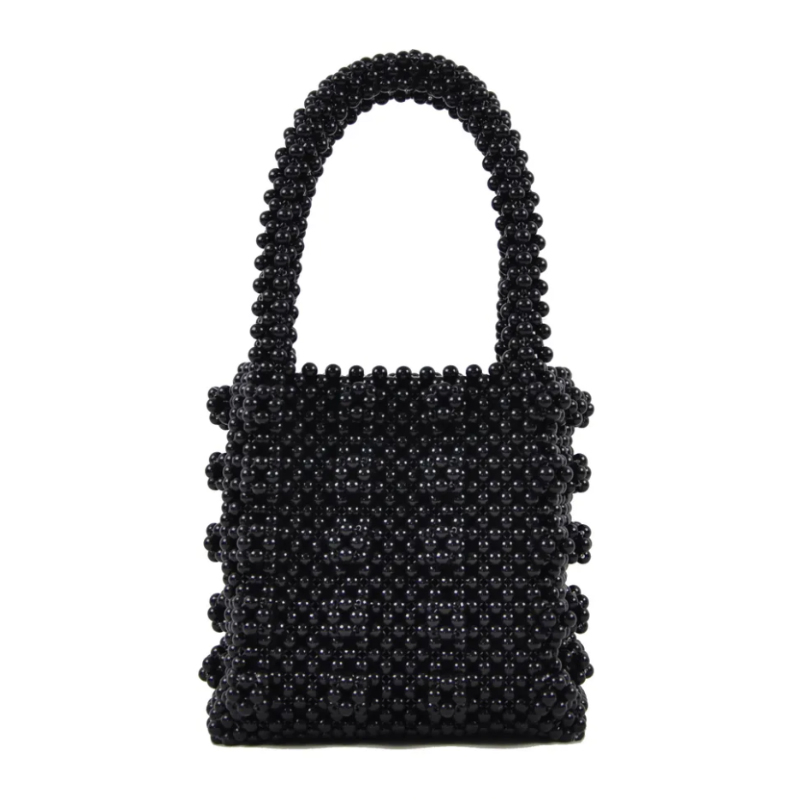 Bolsa de cubo pequeña vintage simple para mujeres, diseñadora, lujo negro, venta al por mayor, bolso de mano para la noche, bolso de cuero para mujeres