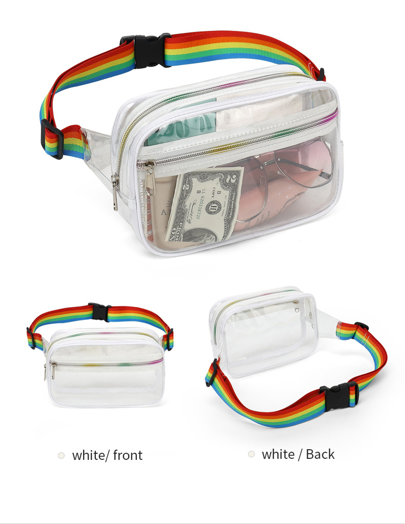 Bolsa de cintura de PVC transparente para viajes y actividades al aire libre