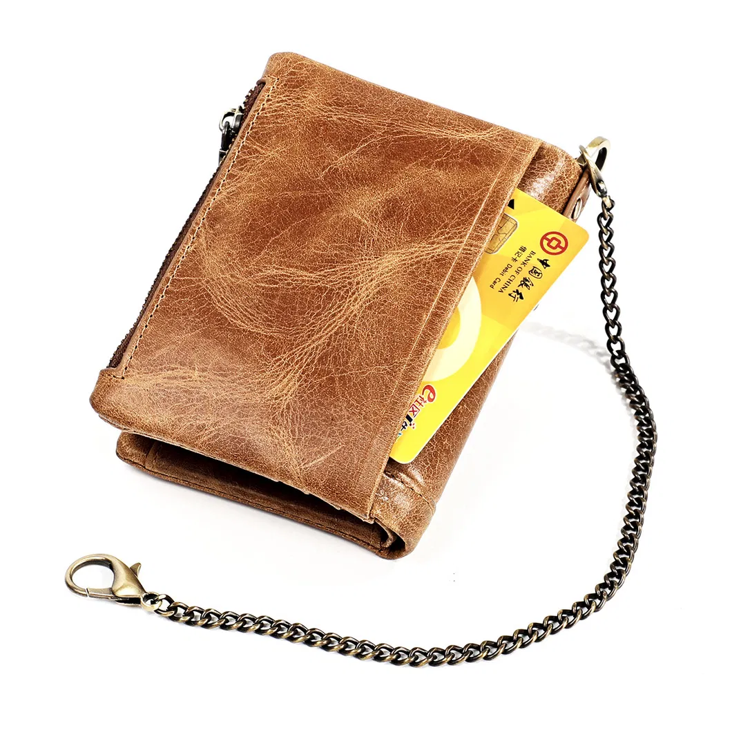 Cartera de cuero genuino