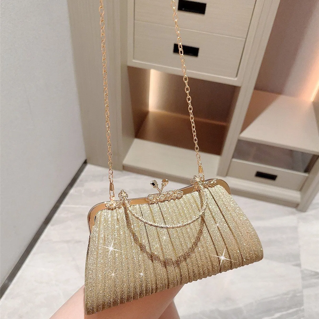 Bolso de mano de cadena para cena de mujeres, bolso de boda, bolso de noche para fiestas, bolso para damas