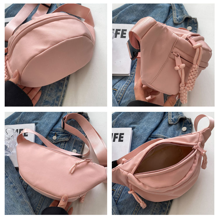 Bolso de cintura impermeable de nylon personalizado naranja nuevo y popular para mujeres, bolso cruzado deportivo lindo