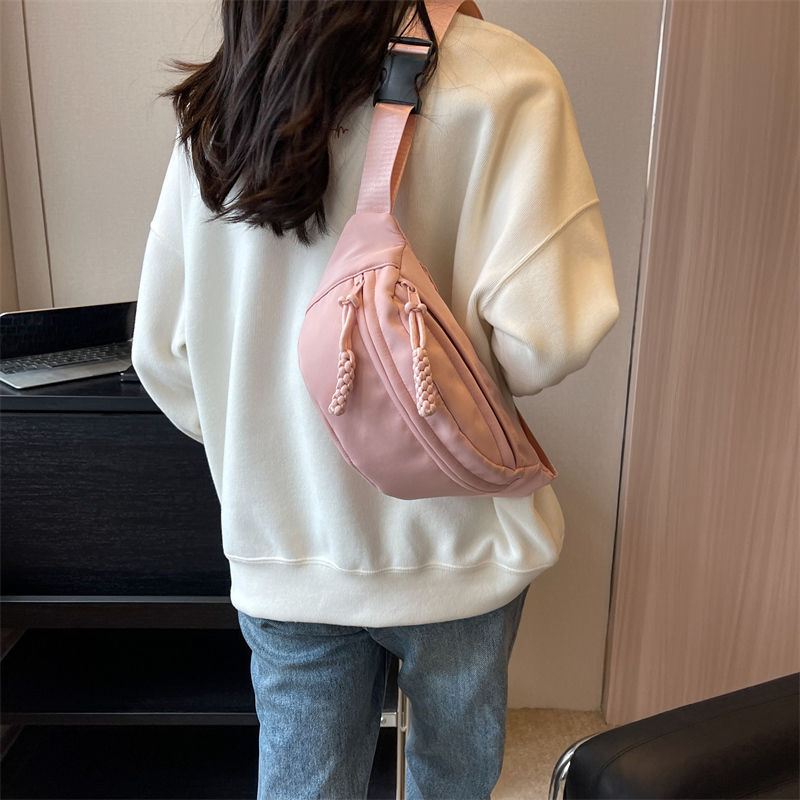 Bolso de cintura impermeable de nylon personalizado naranja nuevo y popular para mujeres, bolso cruzado deportivo lindo