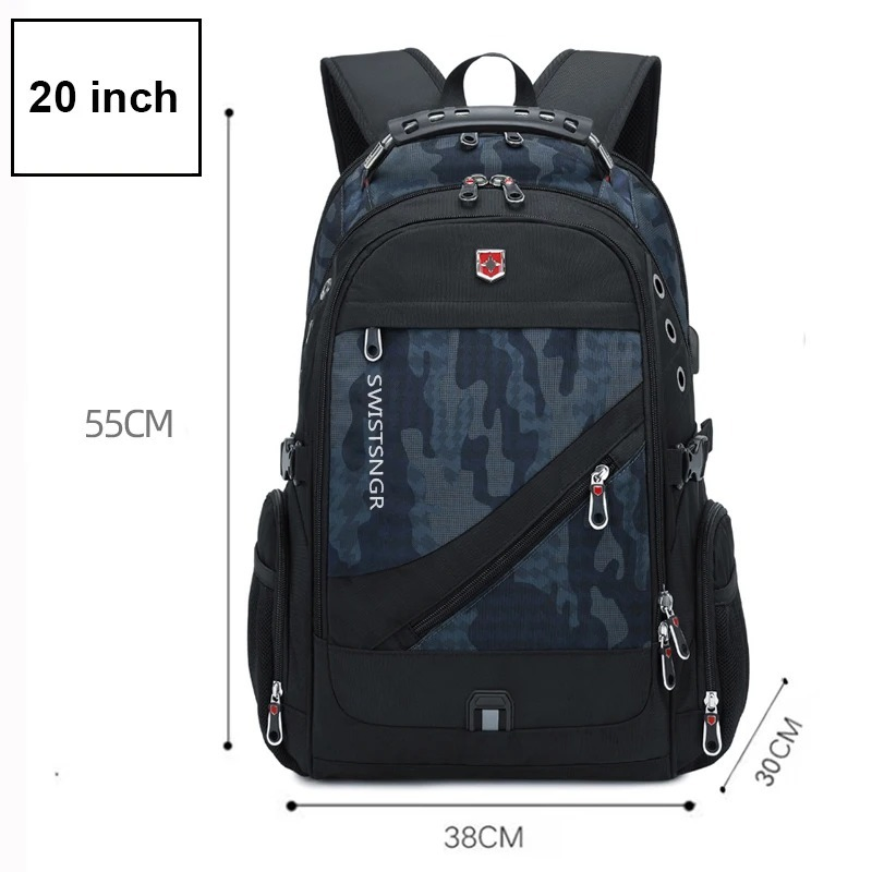 2024 Mochila impermeable de 17/20 pulgadas para portátiles Mochila de viaje para aviones para hombre Mochila Oxford para mujer Bolsa de escuela masculina Mochila moderna